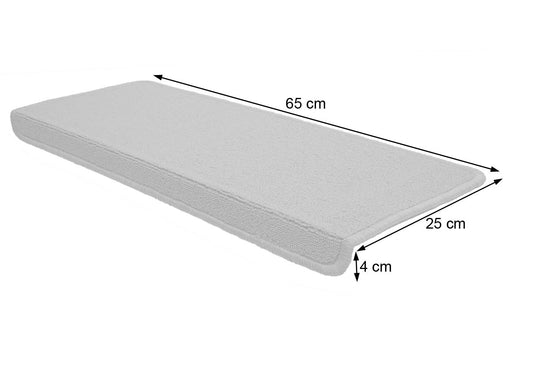 Cosmo Casa - Set van 15 trapmatten - Rechthoekig - Textiel - Grijs - 65×25 cm