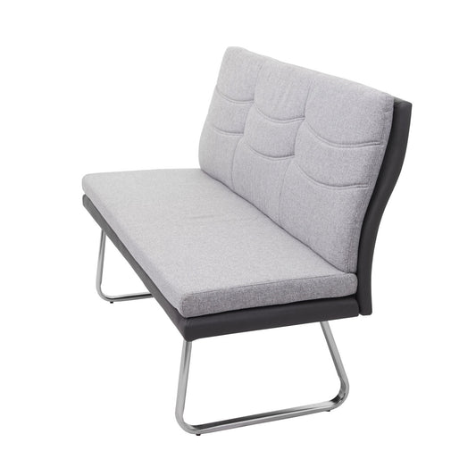Cosmo Casa - Eetkamerbank - Stof & Kunstleer - Grijs - 160 cm