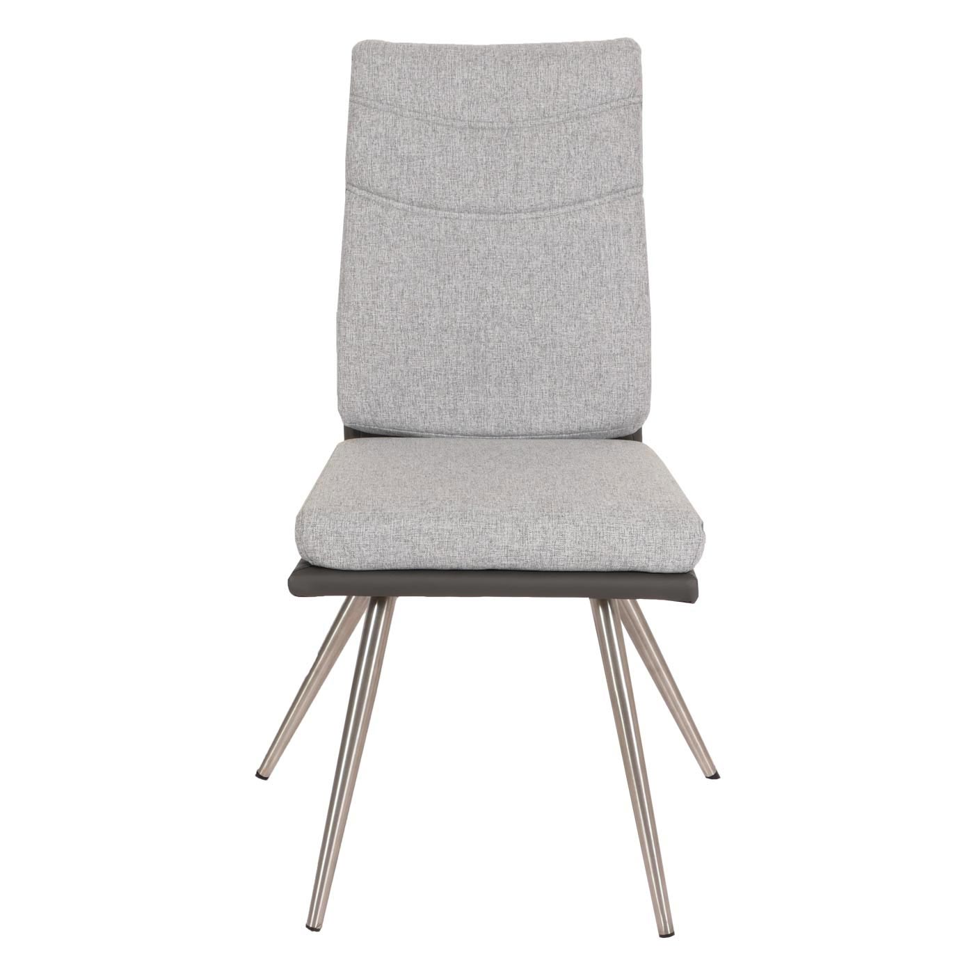 Cosmo Casa - Set van 2 Eetkamerstoelen - Stof & Kunstleer - Grijs