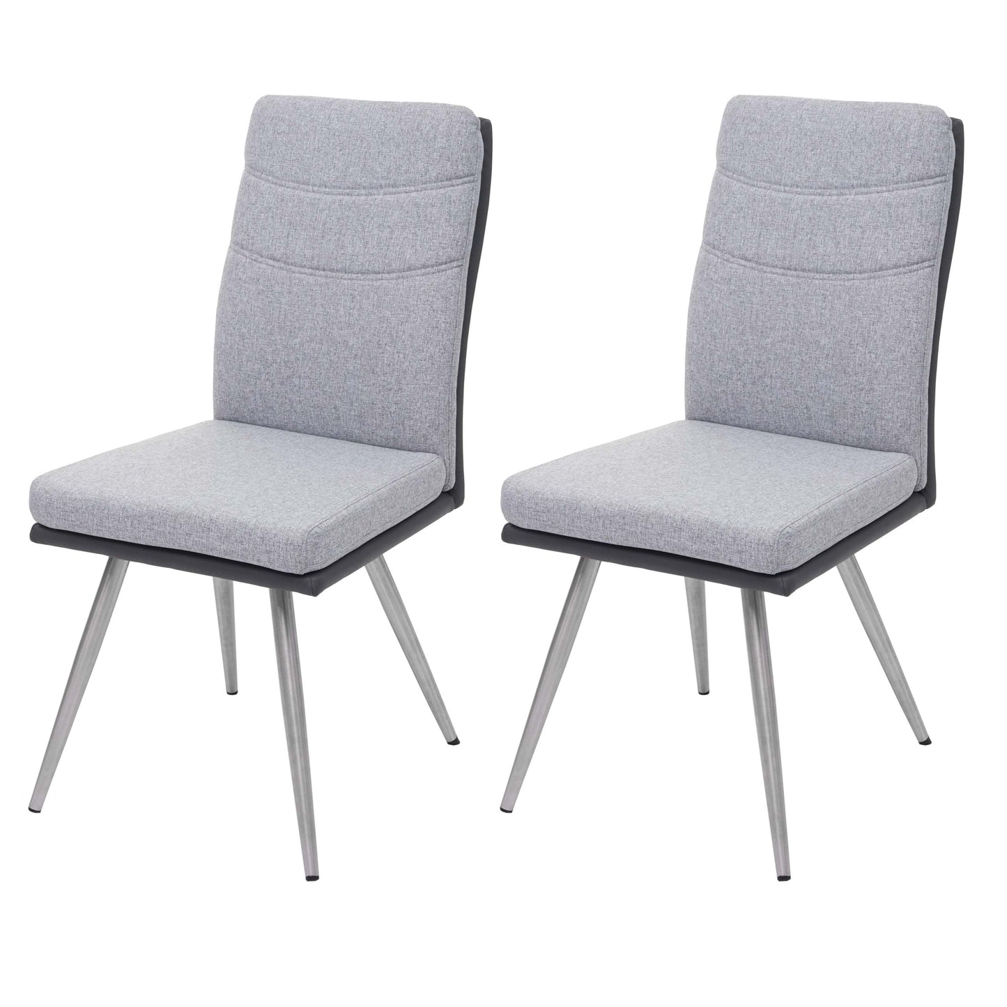 Cosmo Casa - Set van 2 Eetkamerstoelen - Stof & Kunstleer - Grijs