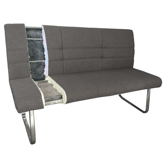 Cosmo Casa - Eetkamerbank - Stof & Textiel - Grijsbruin - 160 cm