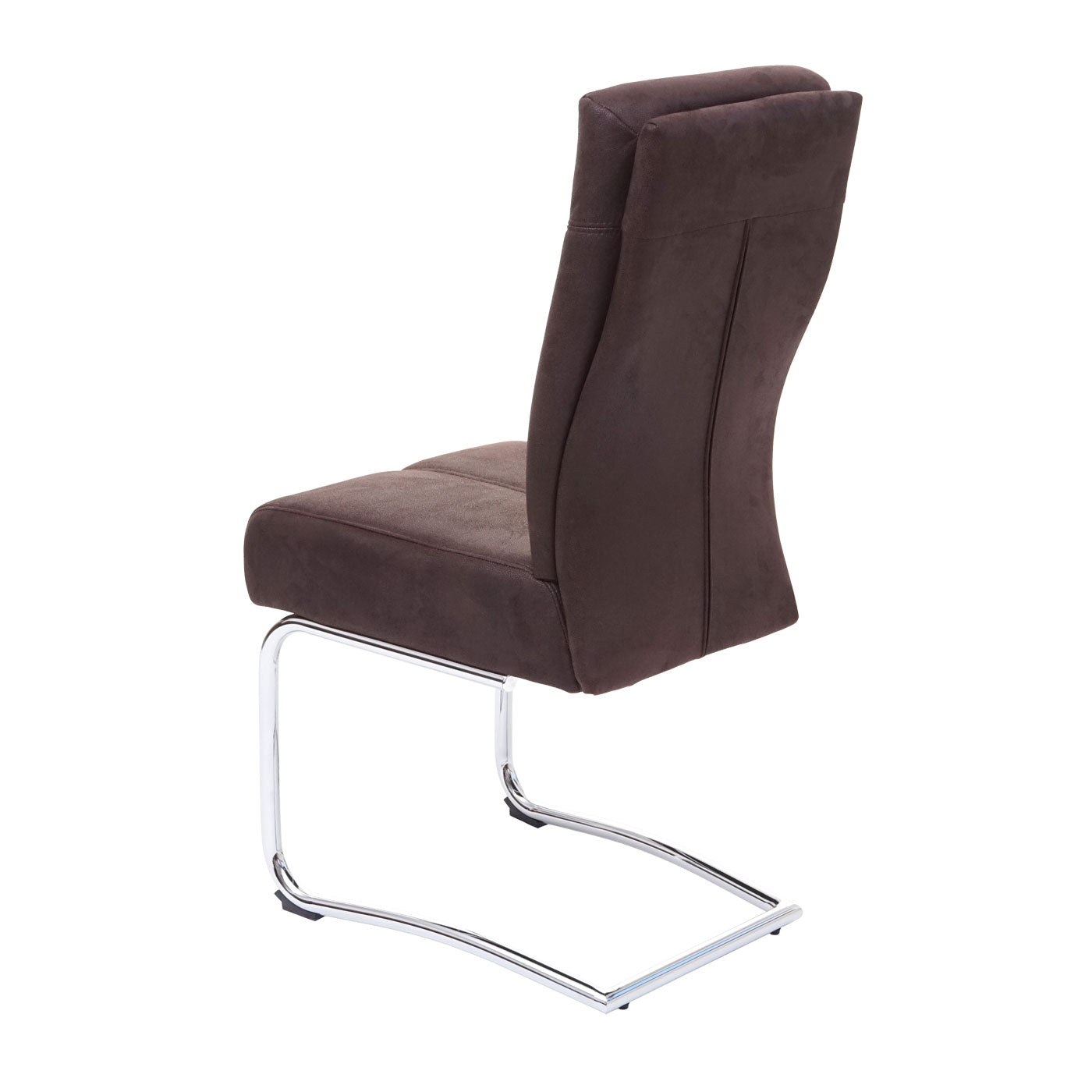 Cosmo Casa - Set van 2 Eetkamerstoelen - Cantilever - Textiel - Bruin