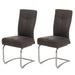 Cosmo Casa - Set van 2 Eetkamerstoelen - Cantilever - Textiel - Grijs