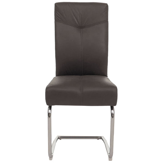 Cosmo Casa - Set van 2 Eetkamerstoelen - Cantilever - Textiel - Grijs