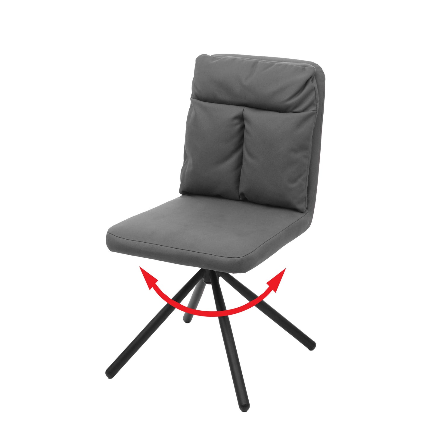 Cosmo Casa - Eetkamerstoel - Draaibaar - Textiel - Grijs