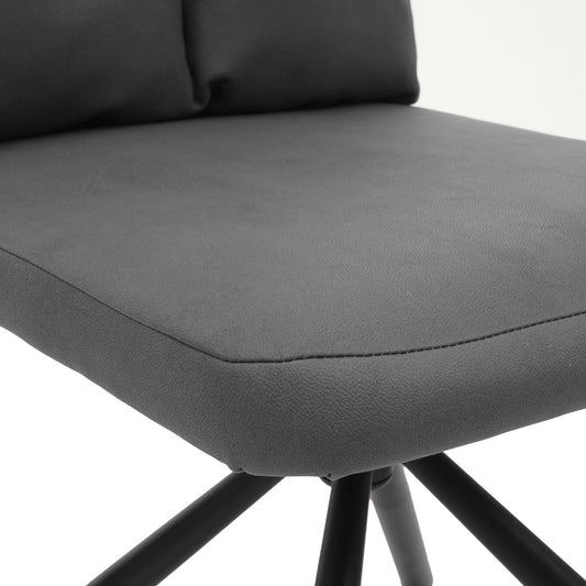 Cosmo Casa - Eetkamerstoel - Draaibaar - Textiel - Grijs