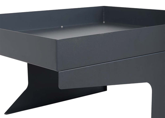 Cosmo Casa - Robotmaaiergarage met plantenbak - Overkapping - Metaal - Antraciet - 37×60×70 cm