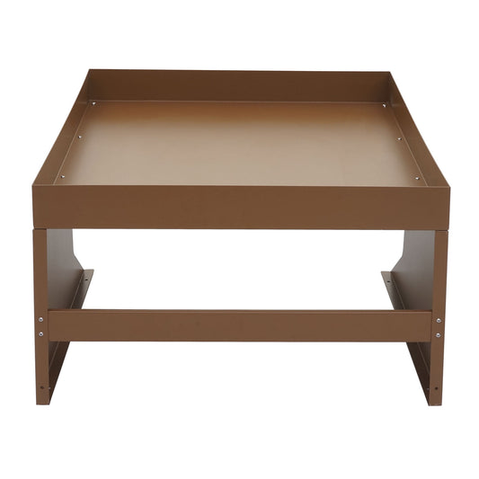 Cosmo Casa - Robotmaaiergarage - Overkapping met Plantenbak - Metaal - Bruin