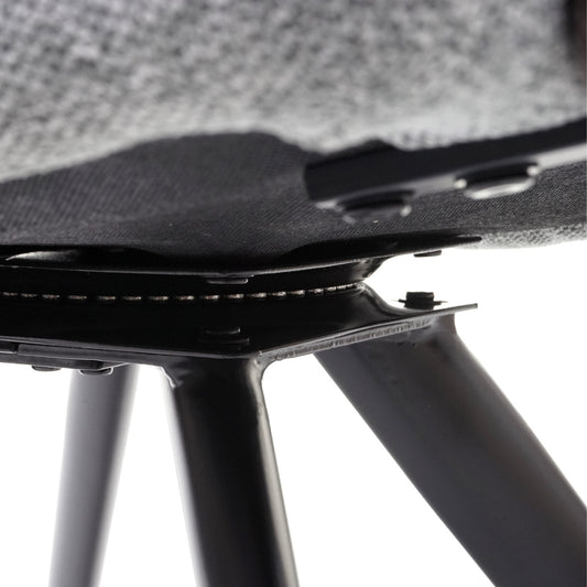 Cosmo Casa - Eetkamerstoel met armleuning - Draaibaar - Textiel - Lichtgrijs & Grijs