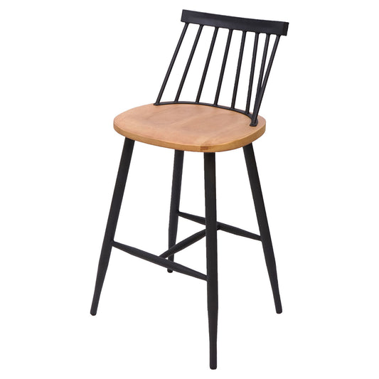 Cosmo Casa - Set van 2 Barkrukken - Retrodesign - Hout & Metaal - Naturel