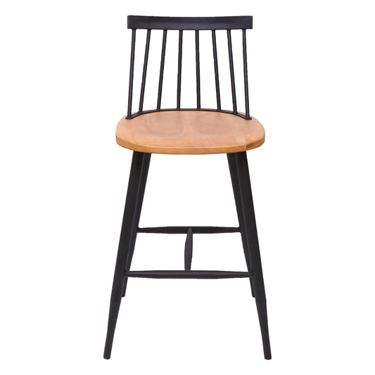 Cosmo Casa - Set van 2 Barkrukken - Retrodesign - Hout & Metaal - Naturel