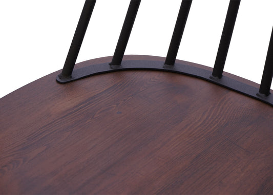 Cosmo Casa - Set van 2 Barkrukken - Retrodesign - Hout & Metaal - Vintage Bruin