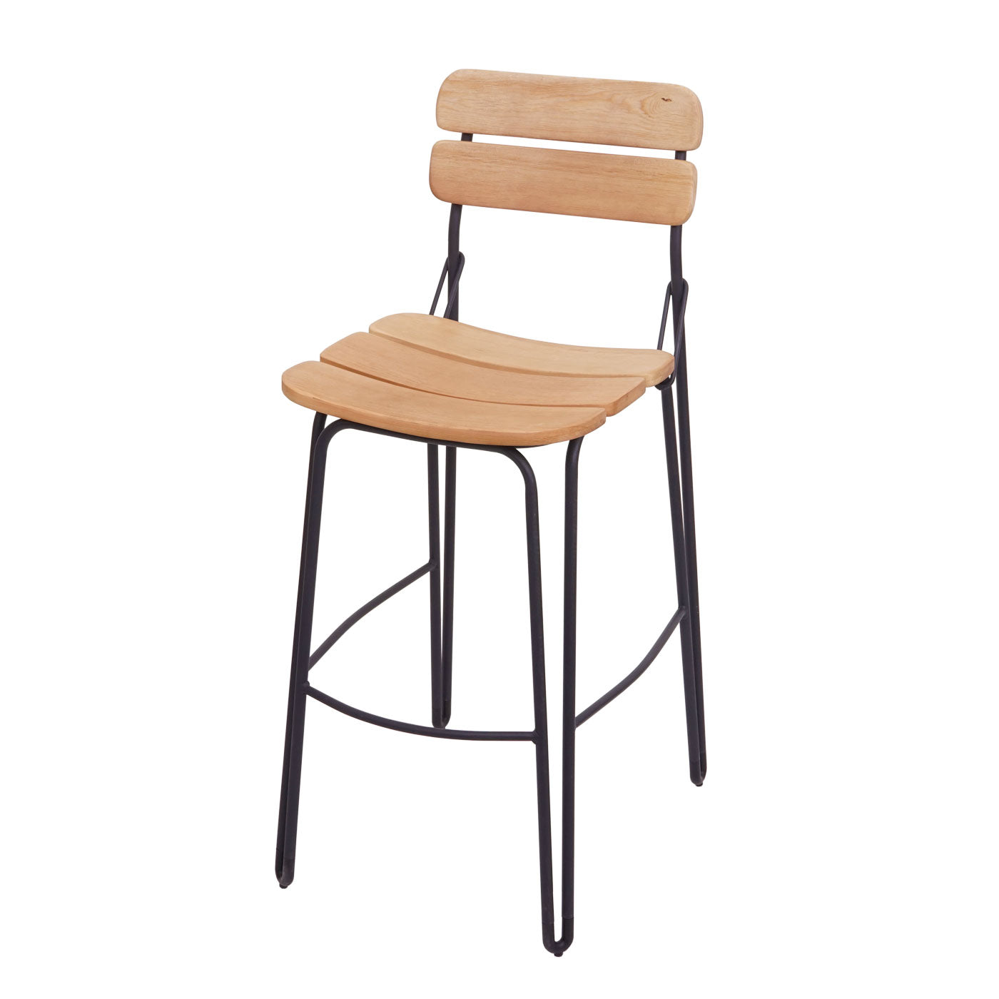 Cosmo Casa - Set van 2 Barkrukken - Industrieel - Metaal & Hout - Natuurlijk bruin