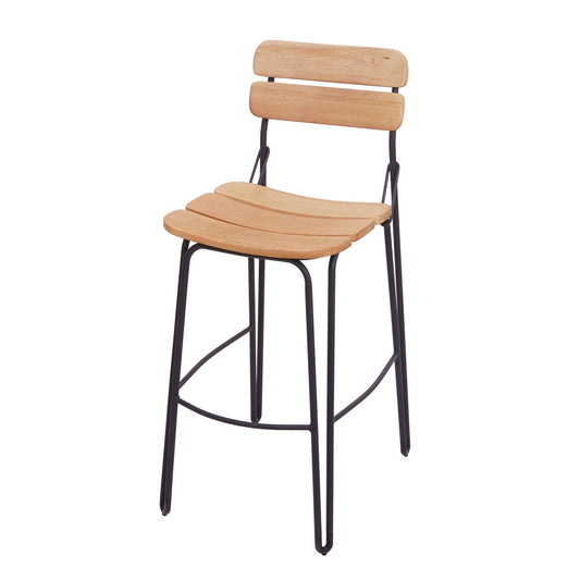 Cosmo Casa - Set van 2 Barkrukken - Industrieel - Metaal & Hout - Natuurlijk bruin