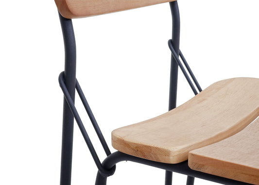 Cosmo Casa - Set van 2 Barkrukken - Industrieel - Metaal & Hout - Natuurlijk bruin