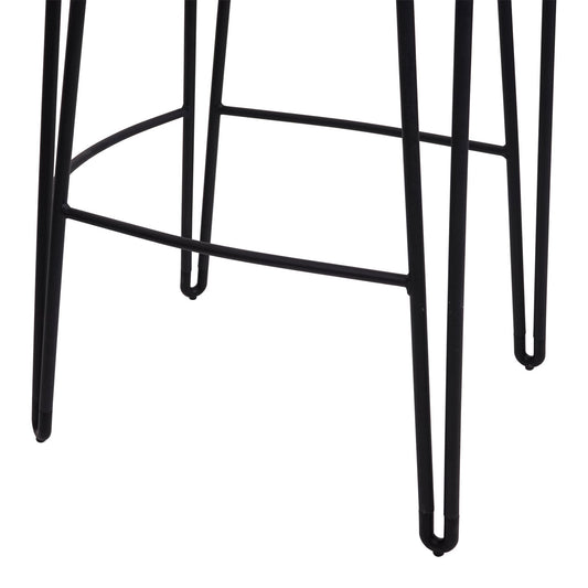 Cosmo Casa - Set van 2 Barkrukken - Industrieel - Metaal & Hout - Natuurlijk bruin