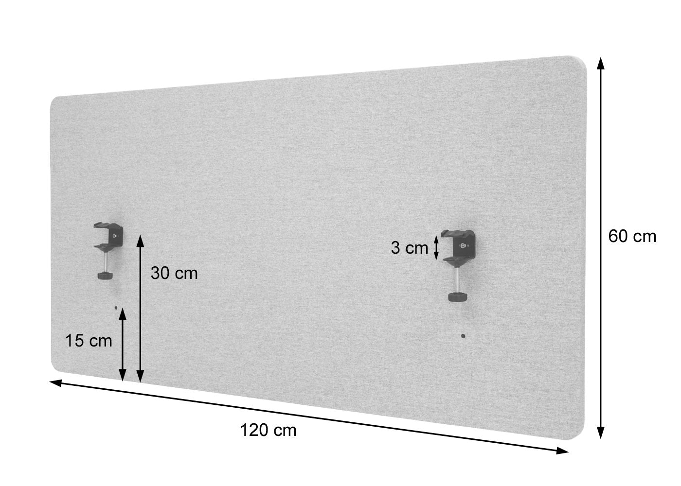 Cosmo Casa - Akoestische Tafelafscheiding - Privacyscherm & Prikbord - Stoftextiel - 60×120 cm - Groen