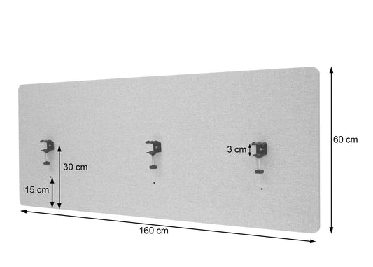 Cosmo Casa - Akoestische Tafelafscheiding - Privacyscherm & Prikbord - Stoftextiel - 60×160 cm - Groen
