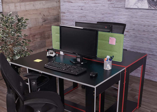 Cosmo Casa - Tafelafscheiding - Privacyscherm & Bureauprikbord - Stoftextiel - 100×30 cm - Groen