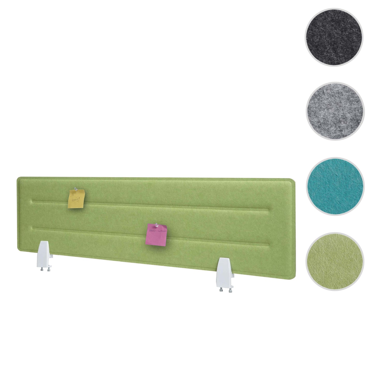 Cosmo Casa - Tafelafscheiding - Privacyscherm & Bureauprikbord - Stoftextiel - 100×30 cm - Groen