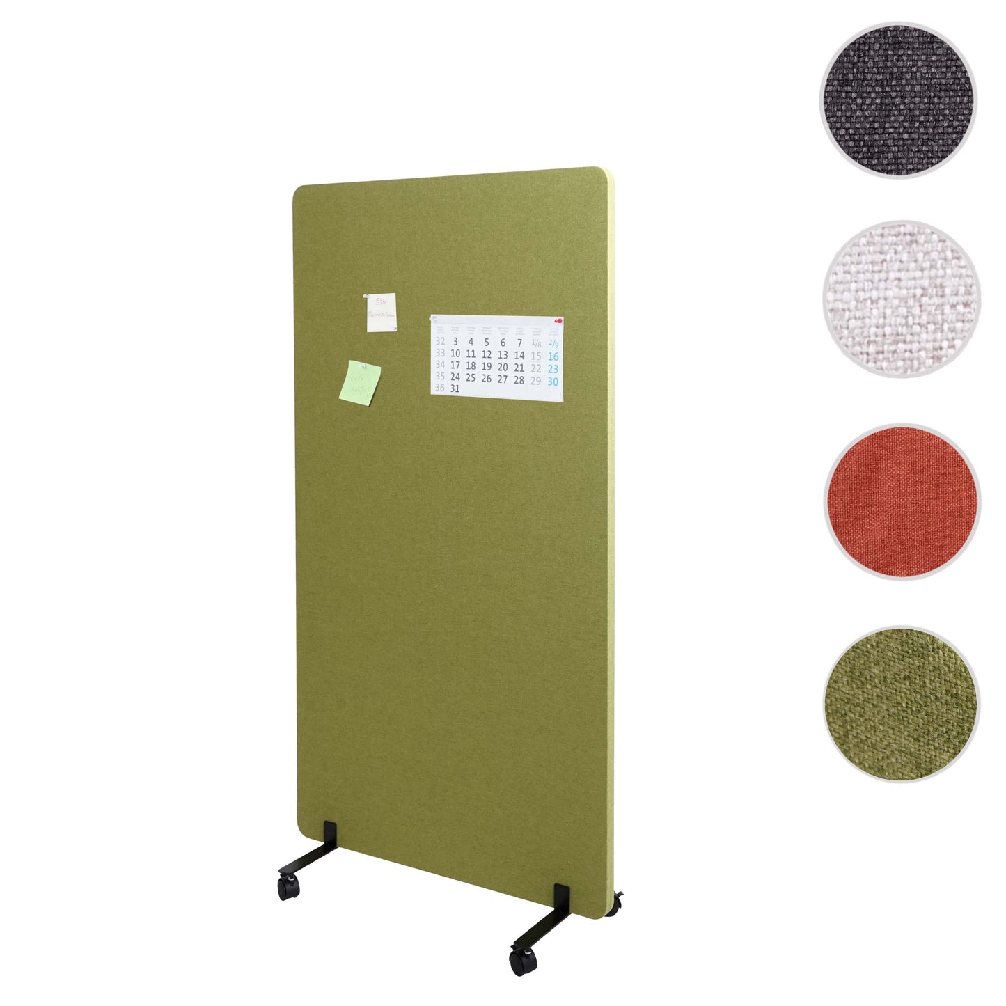 Cosmo Casa - Akoestische Scheidingswand - Roomdivider & Prikbord - Stoftextiel - 147×80 cm - Groen