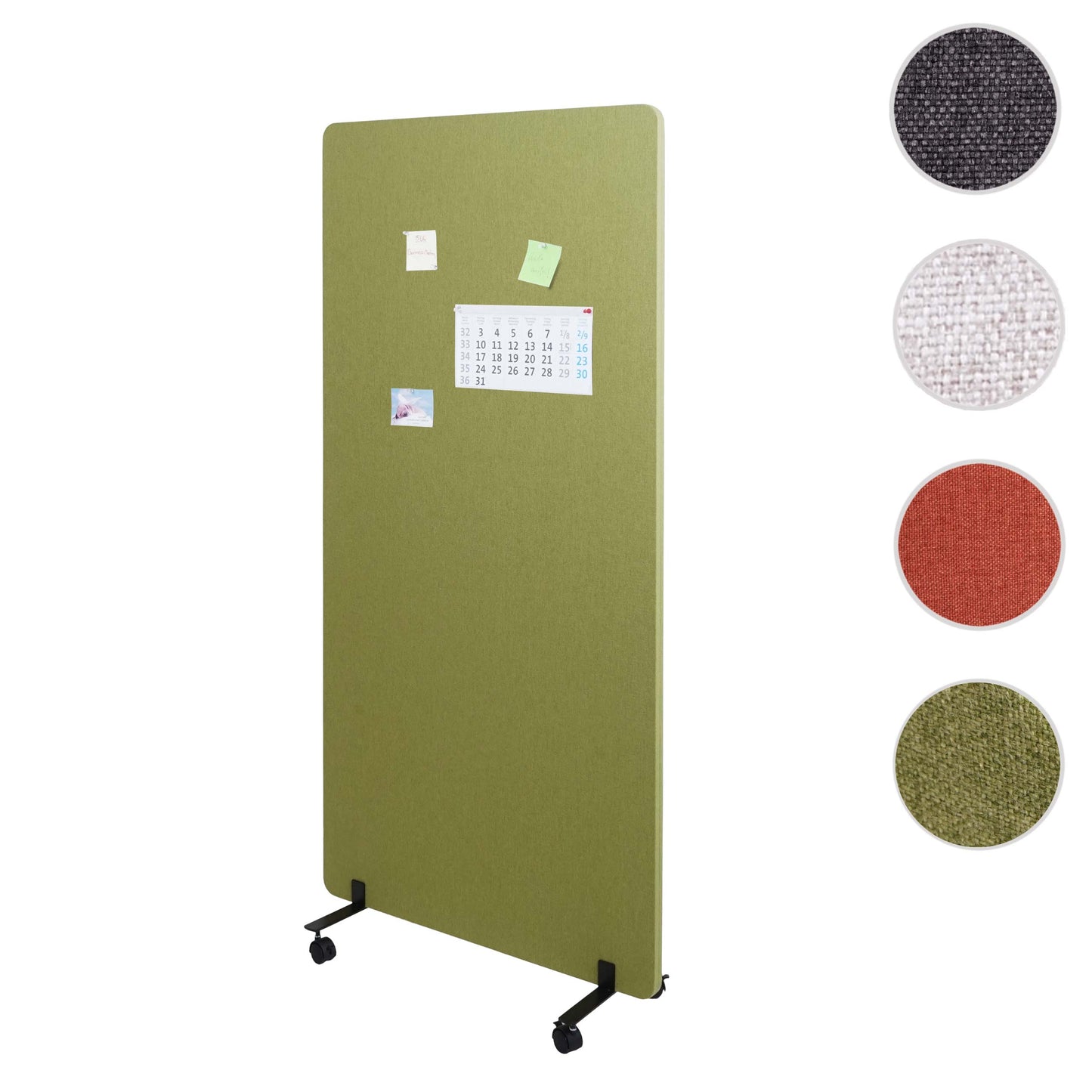 Cosmo Casa - Akoestische Scheidingswand - Roomdivider & Prikbord - Stoftextiel - 167×80 cm - Groen