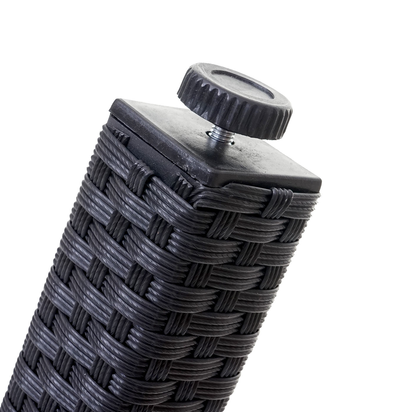 Cosmo Casa - Tuintafel - Glazen blad - Polyrotan - Zwart - 80×80 cm