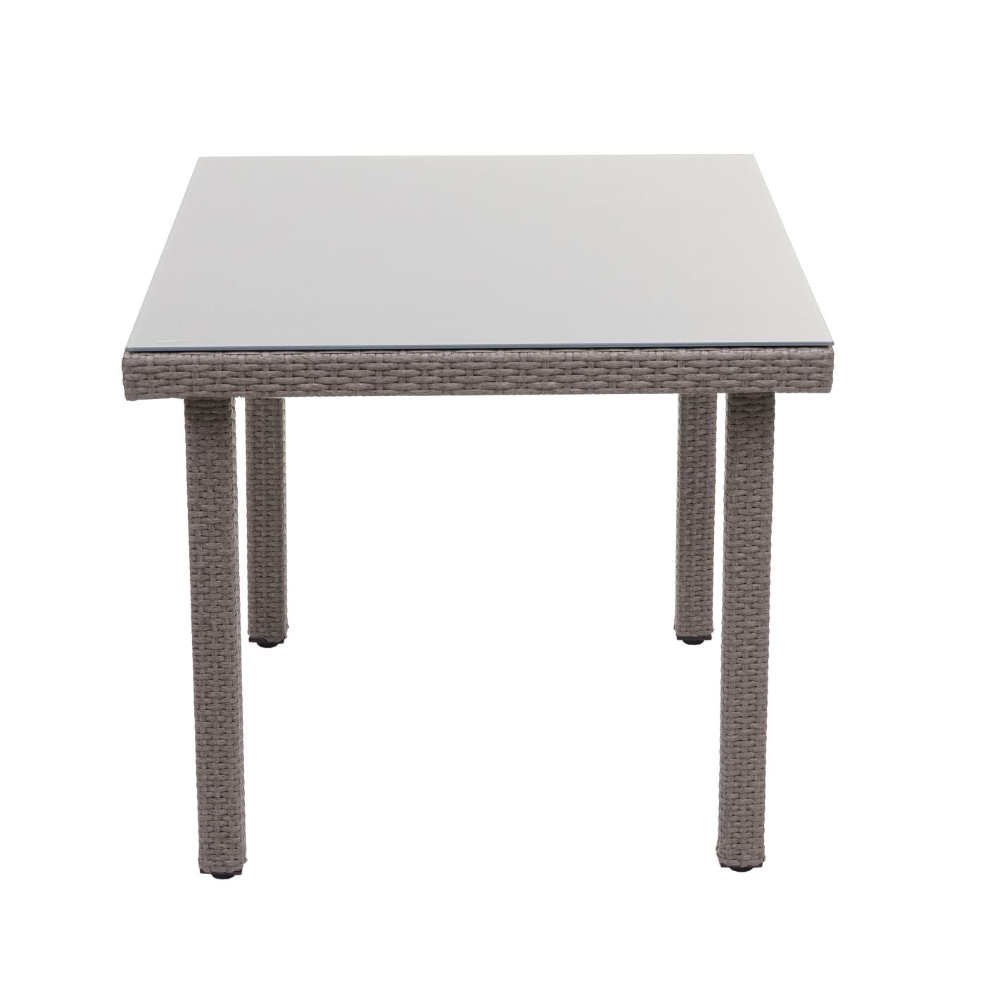 Cosmo Casa - Tuintafel - Glazen blad - Polyrotan - Bruin - 80×80 cm