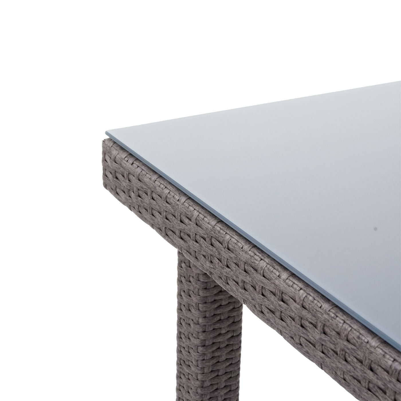 Cosmo Casa - Tuintafel - Glazen blad - Polyrotan - Bruin - 80×80 cm