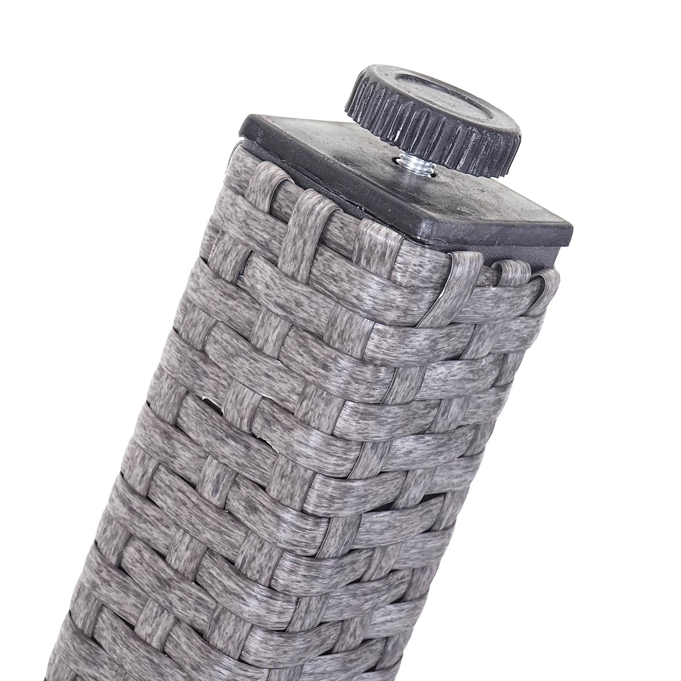 Cosmo Casa - Tuintafel - Glazen blad - Polyrotan - Bruin - 80×80 cm