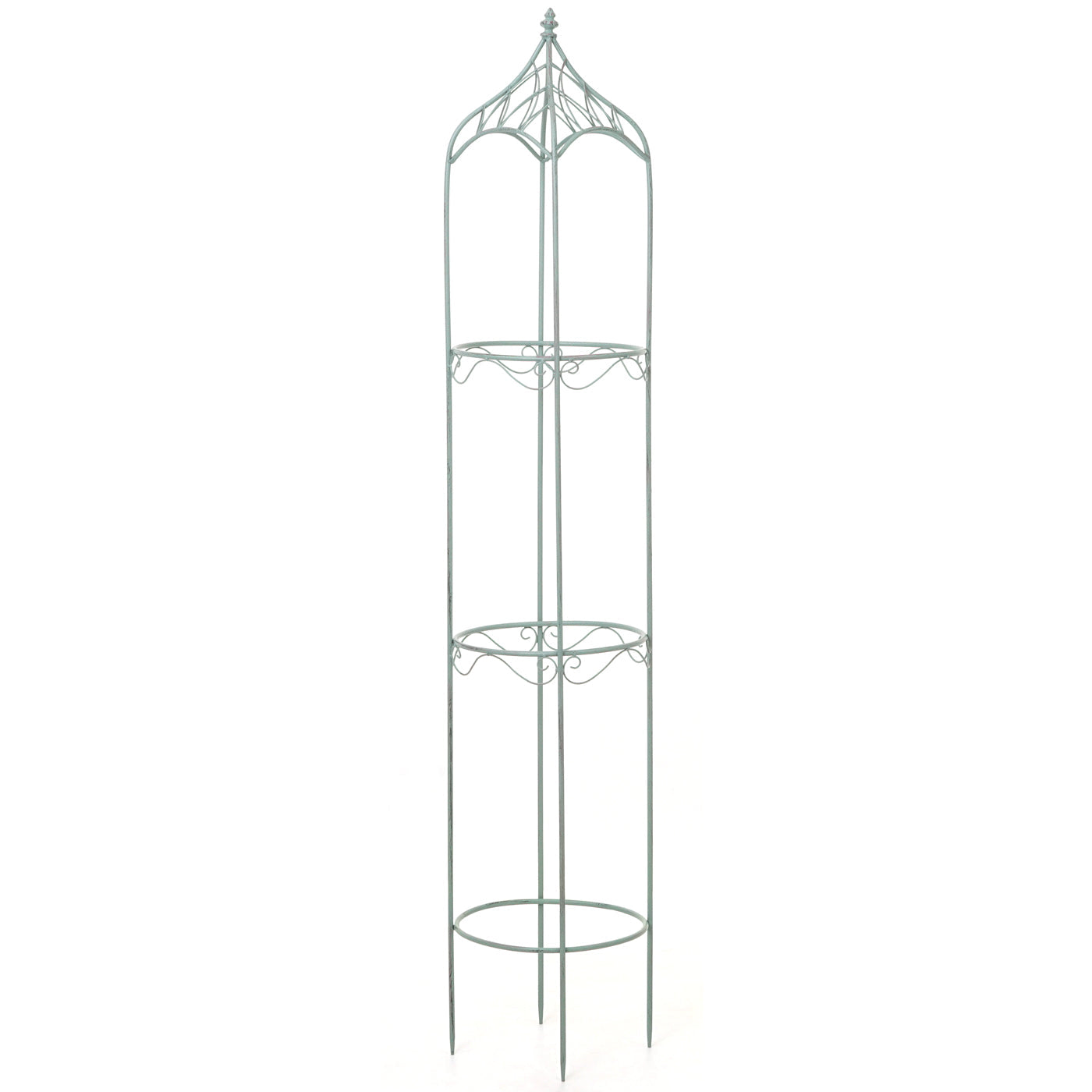 Cosmo Casa - Set van 3 Trellis - Plantensteun - Metaal - Antiekgroen - 162/140/114 cm