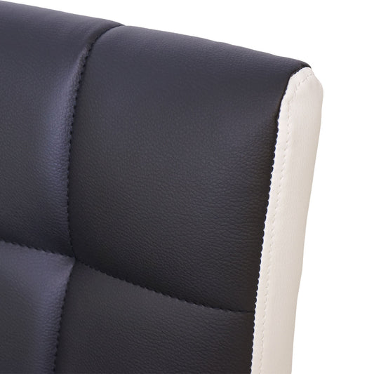 Cosmo Casa - Set van 2 Barkrukken - Verstelbaar - Kunstleer - Zwart-wit