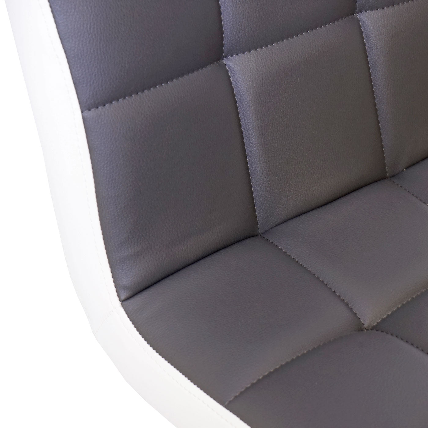 Cosmo Casa - Set van 2 Barkrukken - Verstelbaar - Kunstleer - Grijs-wit