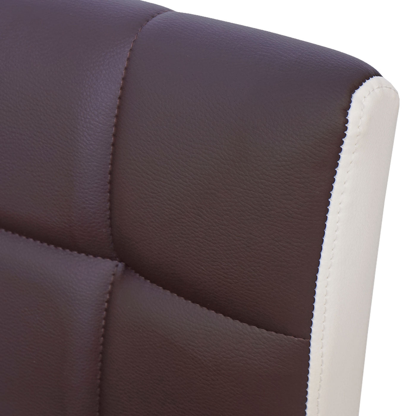 Cosmo Casa - Set van 2 Barkrukken - Verstelbaar - Kunstleer - Bruin-wit