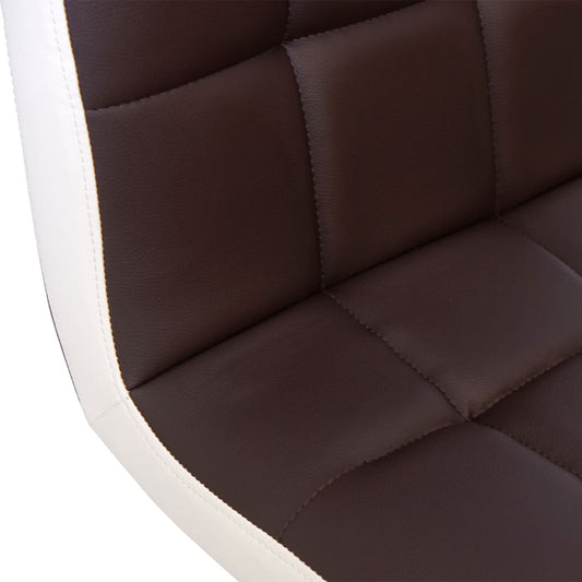 Cosmo Casa - Set van 2 Barkrukken - Verstelbaar - Kunstleer - Bruin-wit