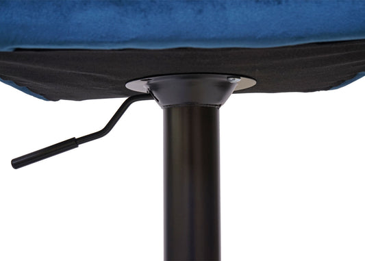 Cosmo Casa - Set van 2 Barkrukken - Verstelbaar - Fluweel - Petrolblauw