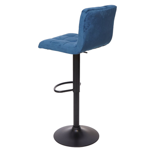 Cosmo Casa - Set van 2 Barkrukken - Verstelbaar - Fluweel - Petrolblauw