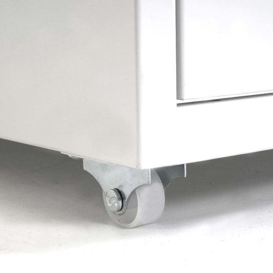 Cosmo Casa - Boston Mobiele Container - Stalen Ladekast - 110x28x41cm - 10 Laden - Wit