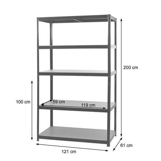 Cosmo Casa - Zware stelling - Opslag - Metaal - Gegalvaniseerd - 200×120×60 cm