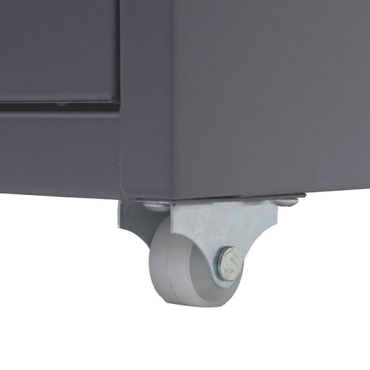 Cosmo Casa - Boston Mobiele Kast - Ladenkast - Stalen Kast - 69x28x41cm - 5 Laden - Donkergrijs Wit-Donkergrijs