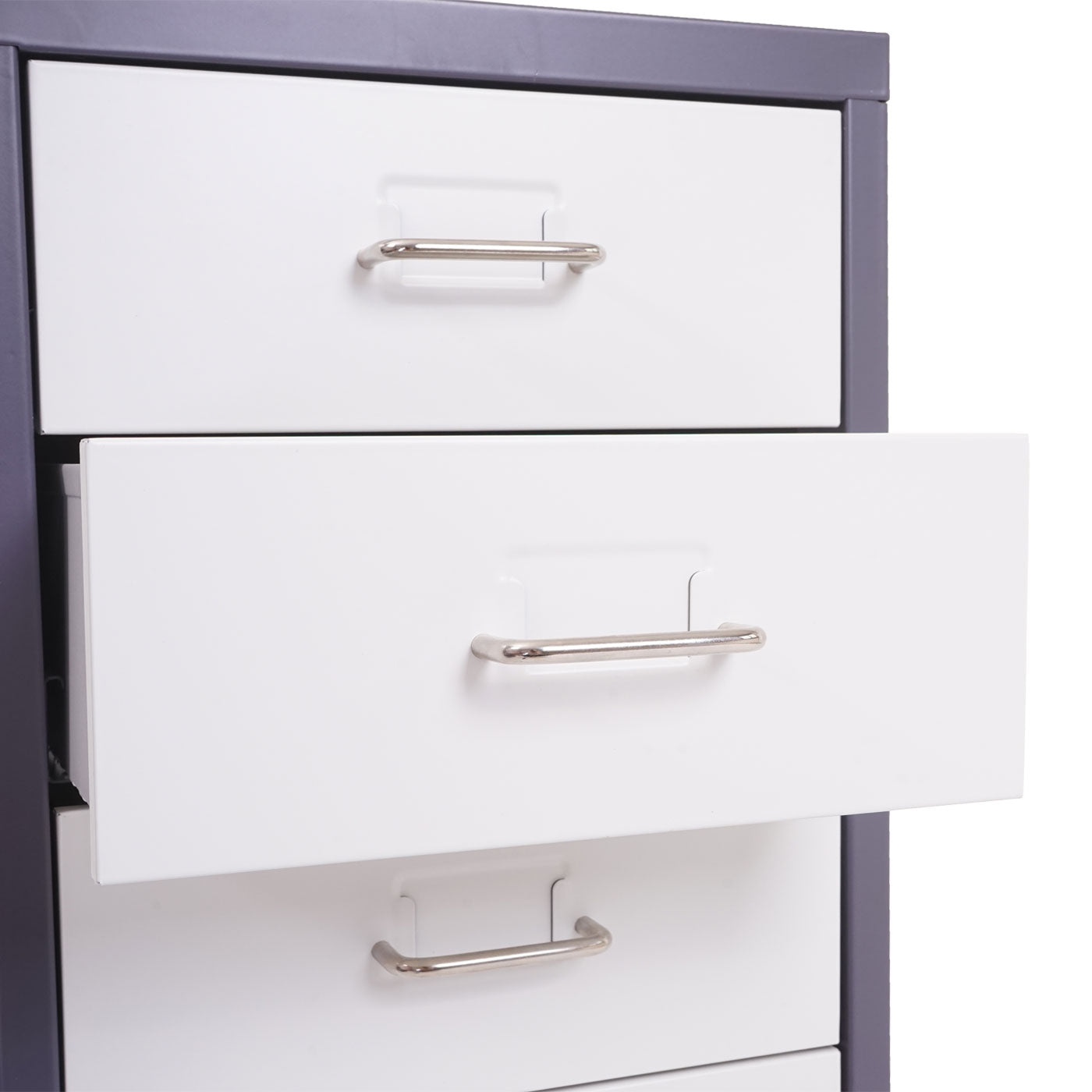 Cosmo Casa - Boston Mobiele Kast - Stalen Ladenkast - 69x28x41cm - 6 Laden - Donkergrijs Wit