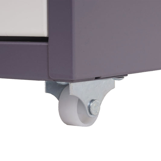 Cosmo Casa - Boston Mobiele Kast - Stalen Ladenkast - 110x28x41cm - 8 Laden - Donkergrijs Wit