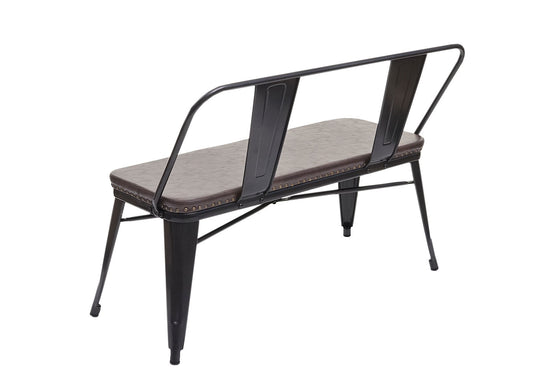 Cosmo Casa - 2-zitsbank - Industrieel - Kunstleer - Zwartbruin