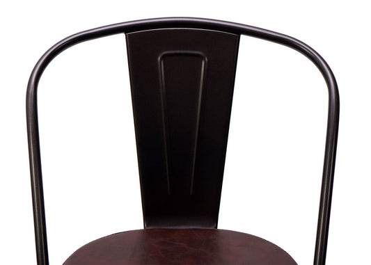 Cosmo Casa - Set van 2 Barkrukken - Verstelbaar - Kunstleer - Vintage bruin