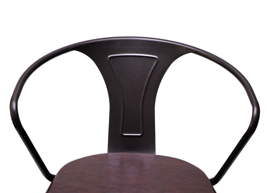 Cosmo Casa - Set van 2 Barkrukken - Verstelbaar - Kunstleer - Vintage zwartbruin