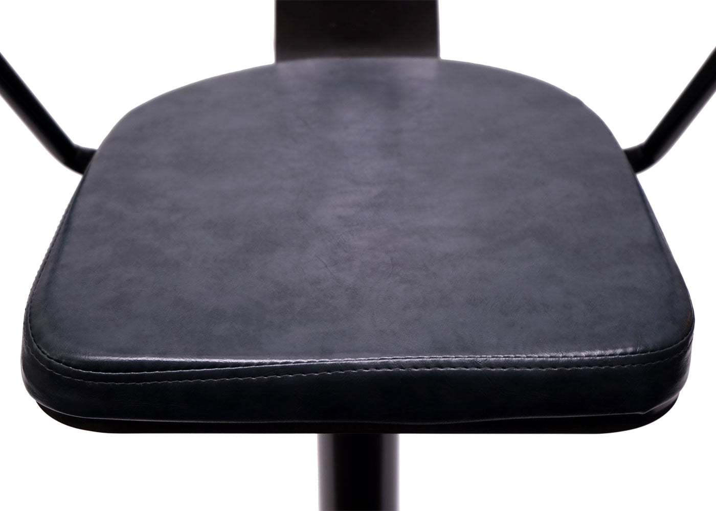 Cosmo Casa - Set van 2 Barkrukken - Verstelbaar - Kunstleer - Vintage zwart-grijs