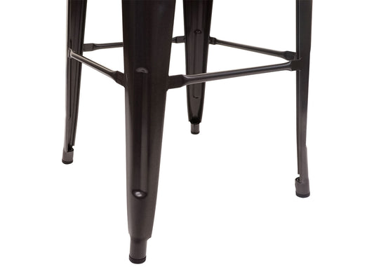 Cosmo Casa - Set van 2 Barkrukken - Chesterfield - Kunstleer - Zwartbruin