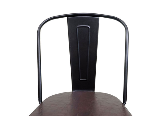 Cosmo Casa - Set van 2 Eetkamerstoelen - Chesterfield - Kunstleer - Zwartbruin