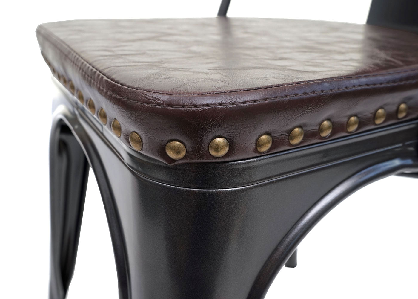 Cosmo Casa - Set van 2 Eetkamerstoelen - Chesterfield - Kunstleer - Zwartbruin