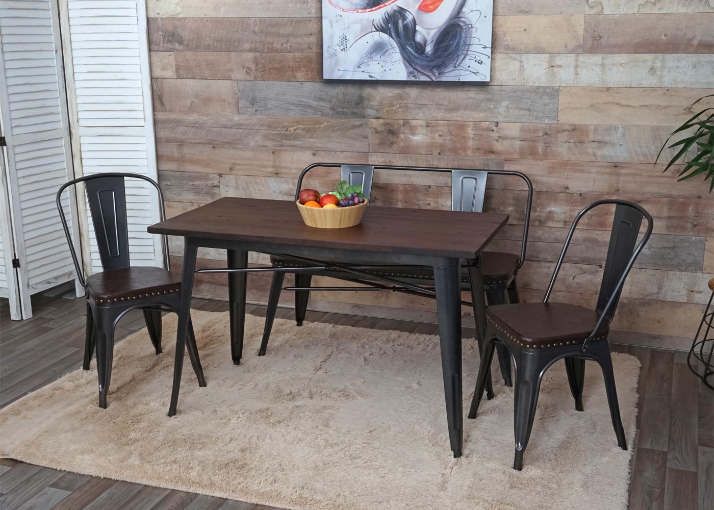 Cosmo Casa - Set van 2 Eetkamerstoelen - Chesterfield - Kunstleer - Zwartbruin